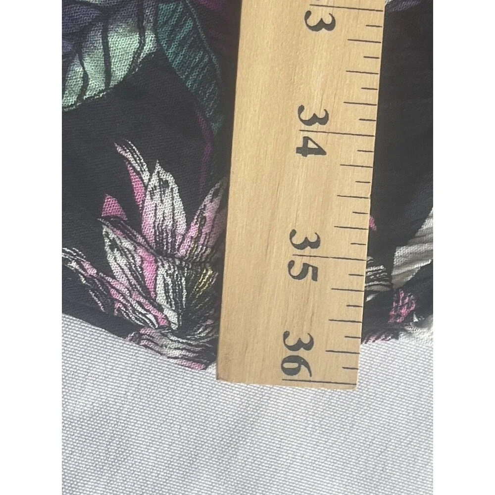 Body Glove Kimono Women OS Floral Print Open Front Black Boho Tropical